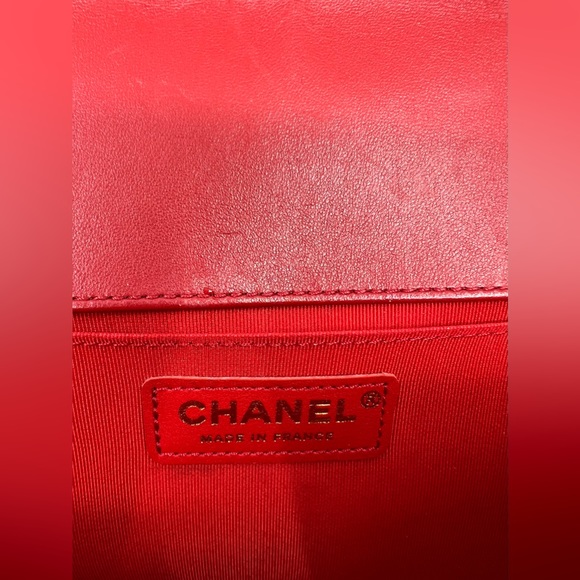 Chanel Boy Red Medium Quilted Leather Flap Bag - Picture 9 of 14